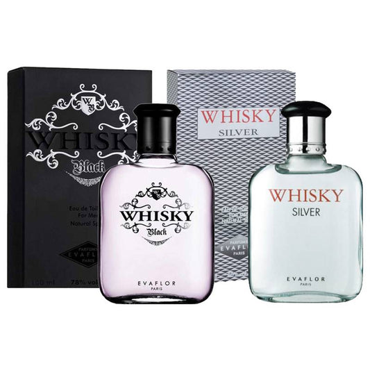 Evaflor Whisky Black And Silver Pack Of 2 Perfumes For Men 100ML Each