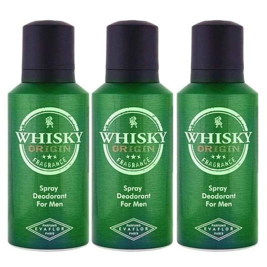 Evaflor Whisky Origin Pack Of 3 Deodorants For Men 150ML Each