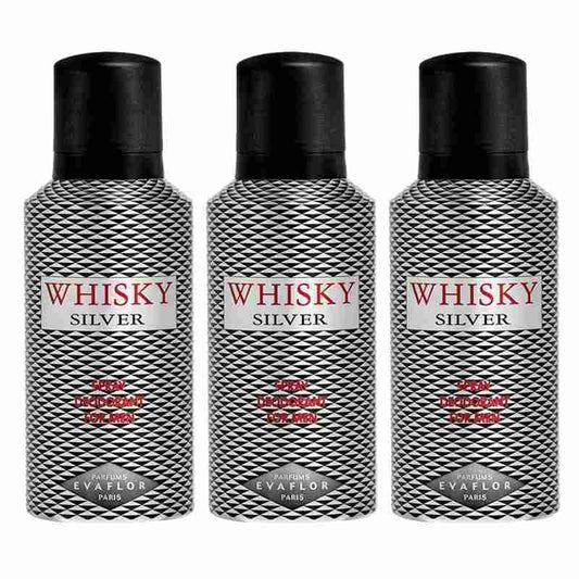 Shop Evaflor Whisky Silver Pack Of 3 Deodorants For Men