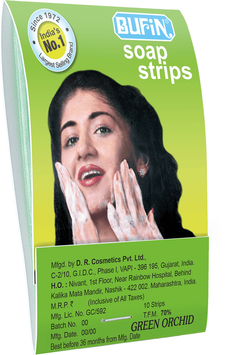 Bufin Green Orchid Paper Soap Strips Booklets For Travelling Hand Wash/Face Wash (12 Pkts 10 Each)
