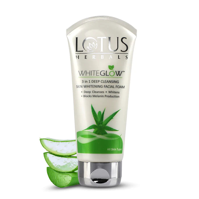 Lotus Herbals Whiteglow 3 In 1 Deep Cleansing Skin Whitening Facial Foam 50 Gm