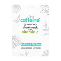 mCaffeine Green Tea Sheet Mask With Vitamin C : 20 gms