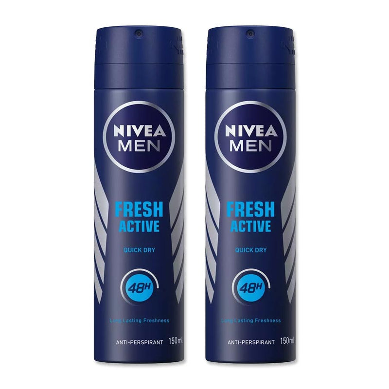 Nivea Fresh Active Pack of 2 Deodorants For Men