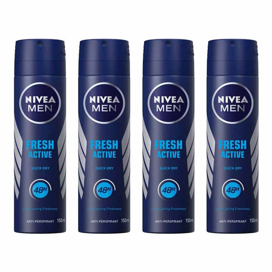 Shop Nivea Fresh Active Value Pack of 4 Deodorants For Men