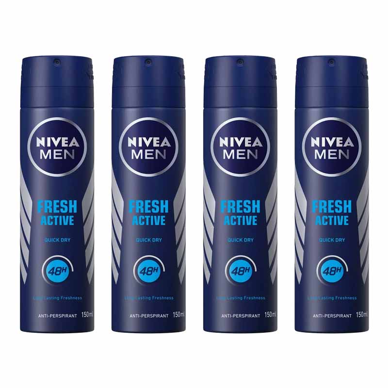 Shop Nivea Fresh Active Value Pack of 4 Deodorants For Men