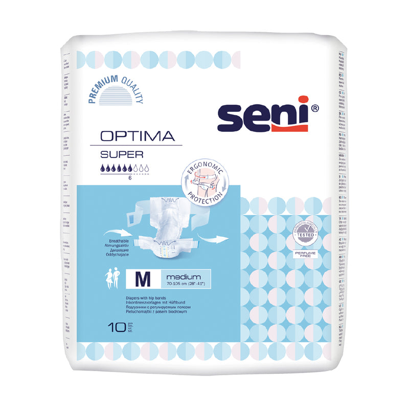 Seni Optima Super - Diapers With Hip Bands 10 Pieces (Medium)