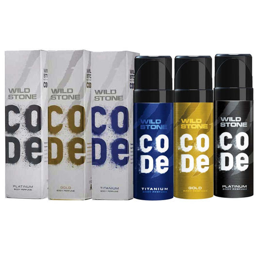 Wild Stone Code Pack Of 3 Body Perfume Spray For Men