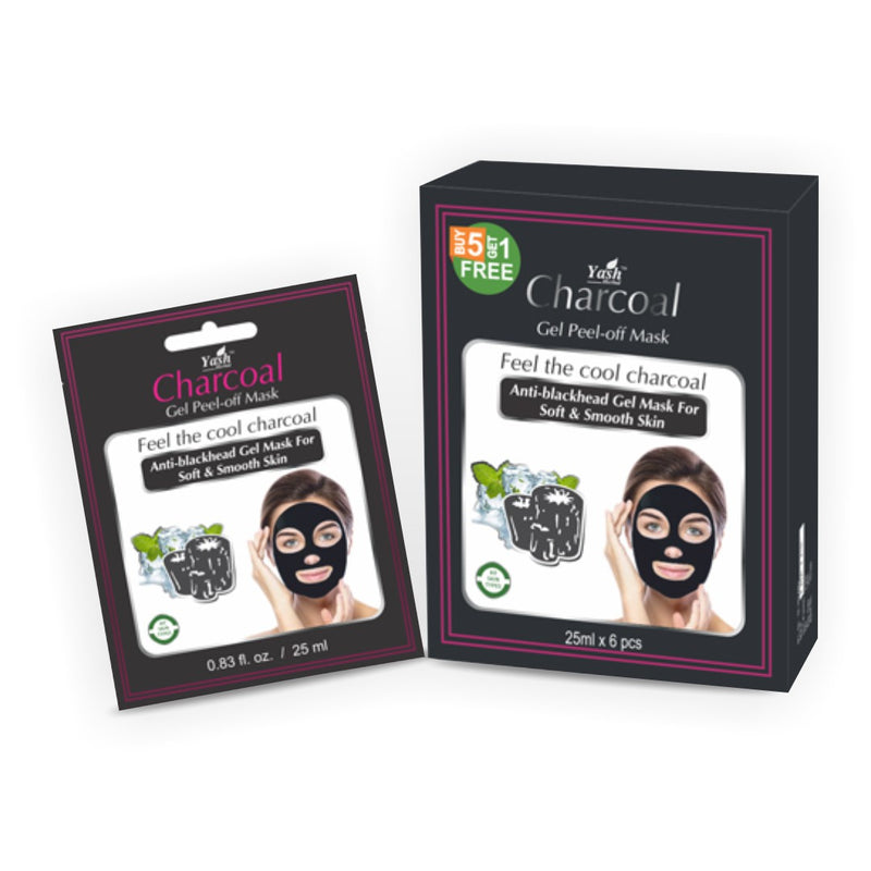 Yash Herbal Charcoal Peel Of Mask Gel (25ml X 6 Pouch)