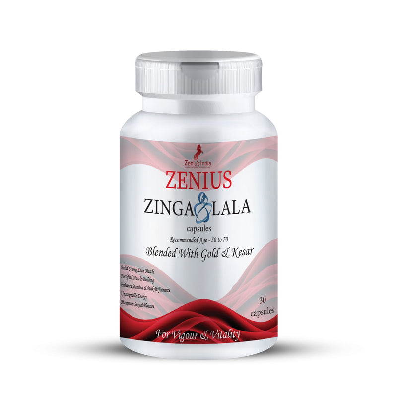 Zenius Zinga Lala Capsules (50-70 AGE) for Improve Sexual Function & Testosterone Levels 30 Capsules