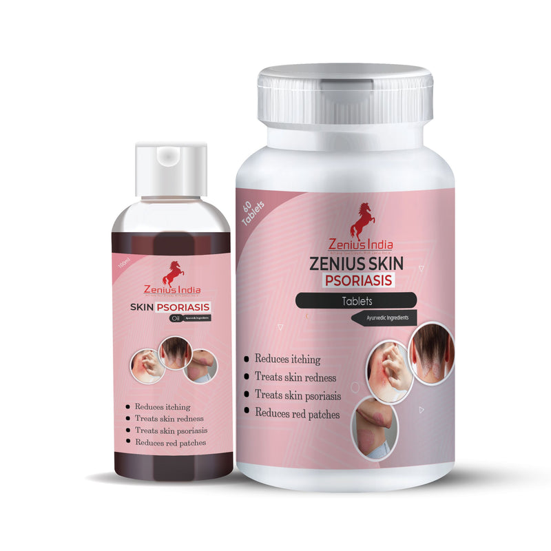Zenius Skin Psoriasis Kit Is Combo of Skin Psoriasis Care 60 Tablets and Skin Psoriasis Care 100ML Oil
