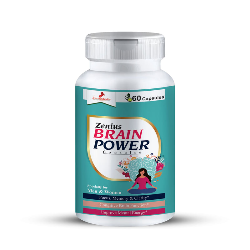 Zenius Brain Power Capsule| Brain Booster Capsule, Memory Power Medicine (60 Capsules)