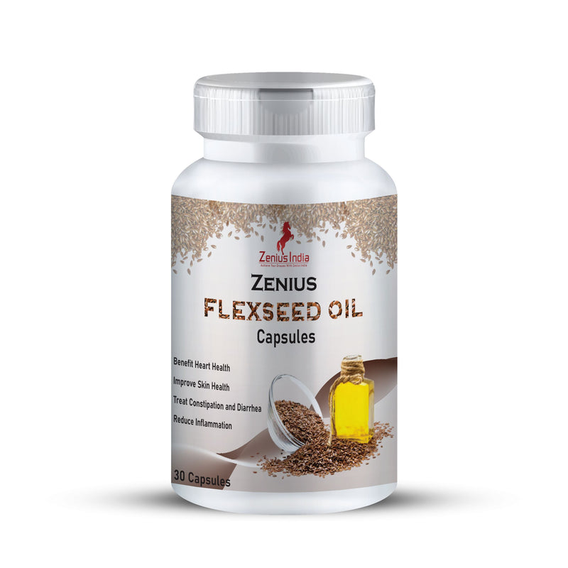 Zenius Flaxseed Oil Capsules| Flaxseed for Hair and Skin, Immunity Power Capsule (30 Capsules)