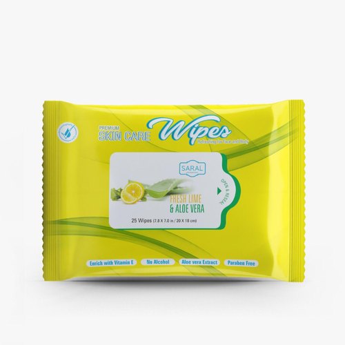 Shop Saral Premium Skin Care  Lime Fresh Wipes 25Pcs