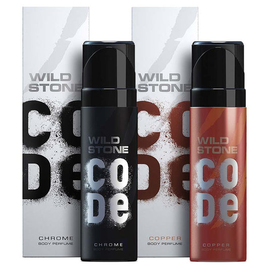 Wild Stone Chrome And Copper Pack Of 2 No Gas Deodorant For Men